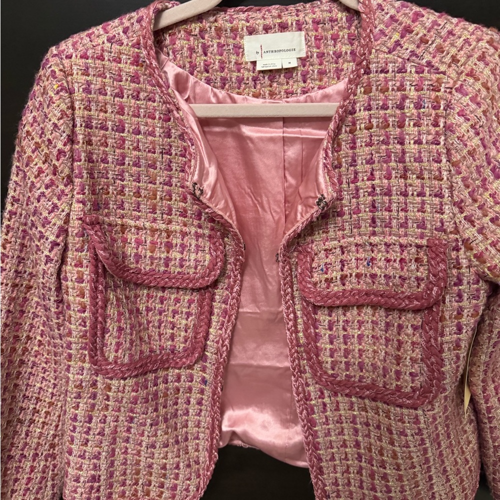 Anthropologie Multicolor Tweed Blazer